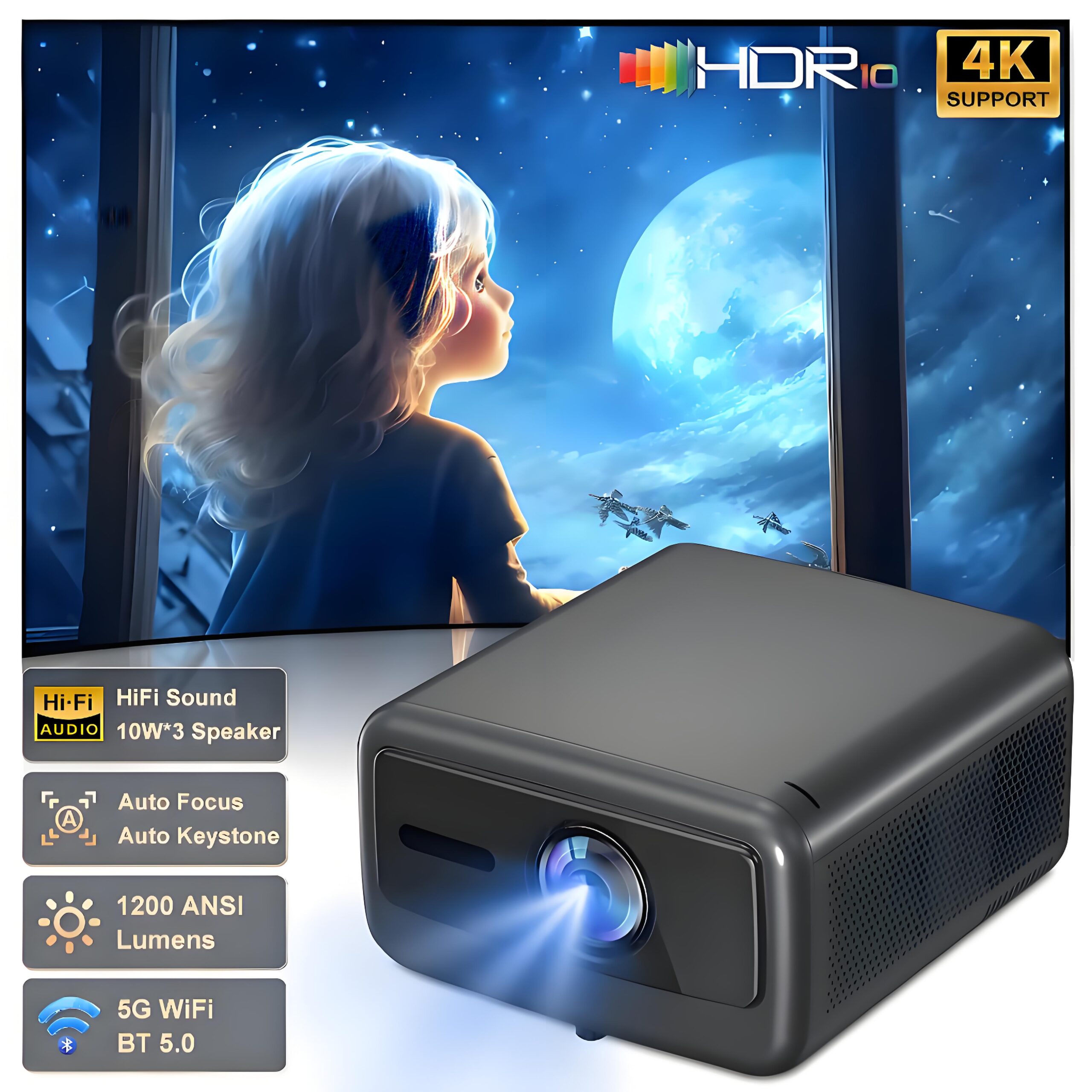 A24 4K Video Projector 350”  Projector New Full HD LED LCD Projector 4K Projector Home Theater Video Projecteur