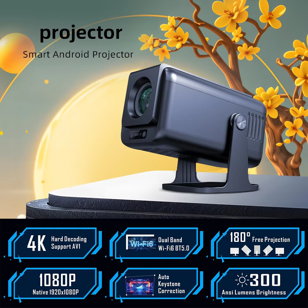 LOW MOQ V310 Android 13.0 Portable 4k Auto focus Projector Movie Video Portable Mini Smart LCD 1080P Projector 4K